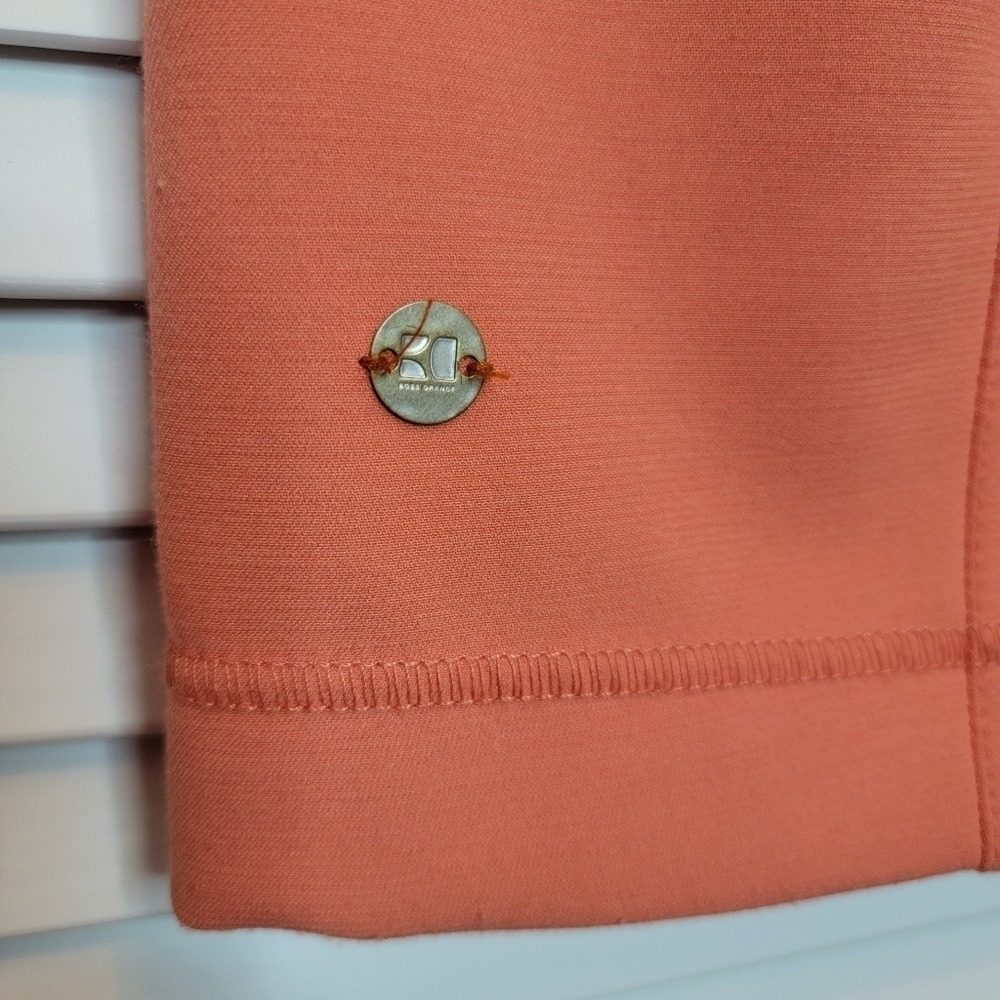 VTG HUGO BOSS‎ Short Sleeve Sheath Dress Sz 2 Orange Business Casual Old Money - Picture 8 of 13